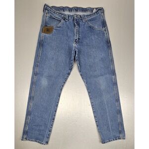 Wrangler Riggs Workwear Jeans Mens 34x30 Blue Workwear Denim Straight Leg